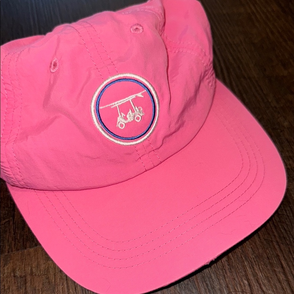 Women’s bald head blues golf cart surfboard logo hat